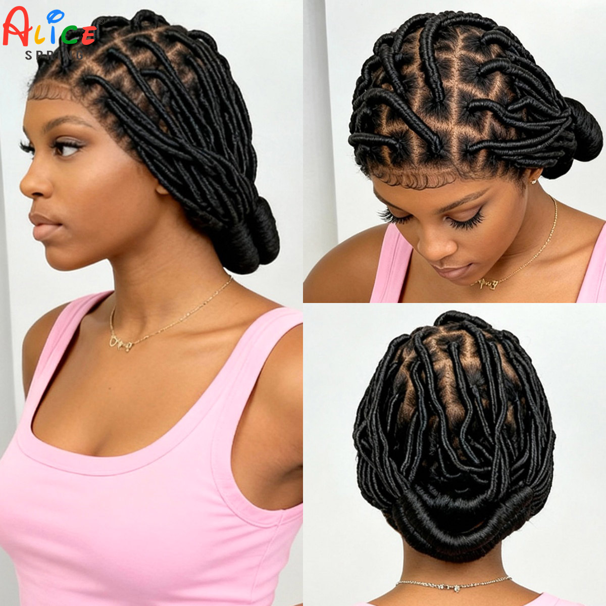 Synthetic Braided Wigs For Black Women - Wig Kepang Bantu Sintetis Full Lace