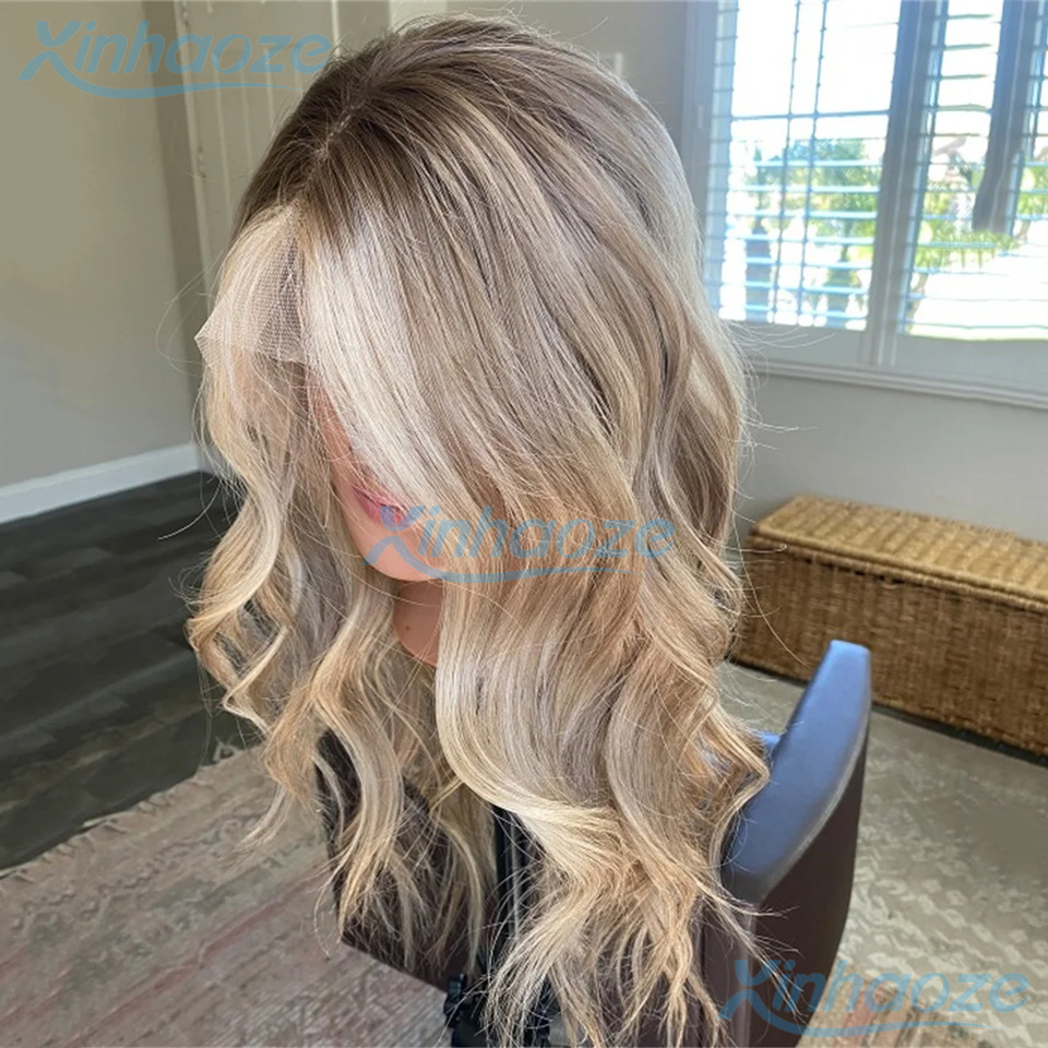 613 Blonde Body Wave Lace Front Wig - # Wig Sorot 8/613 Rambut Manusia
