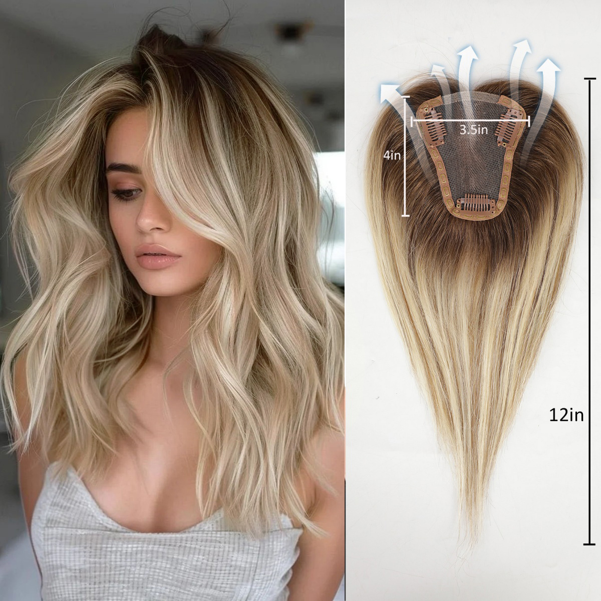Seamless Clip In Hair Extensions Human Hair - Rambut Palsu Remy Asli 100% Warna
