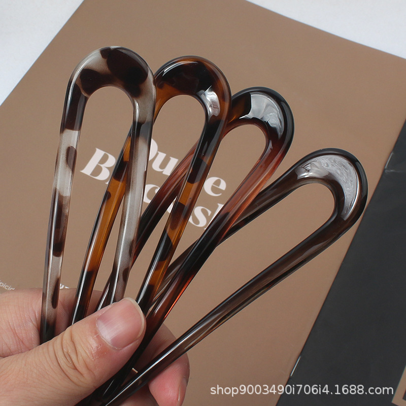 Hair Bundles - Jepit rambut bentuk U motif macan