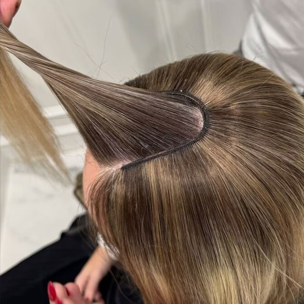 Seamless Clip In Hair Extensions Human Hair - Ekstensi Rambut Manusia Model V Shape
