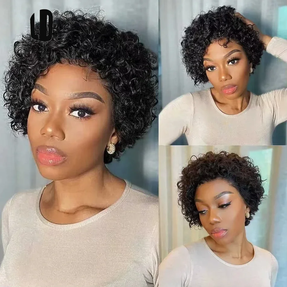 Short Pixie Cut Wig Human Hair Cheap - Wig Pixie Cut Warna 99J, Wig