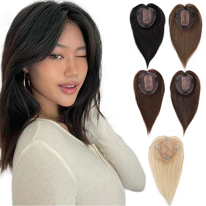 Seamless Clip In Hair Extensions Human Hair - 10 Inci 100% Rambut Manusia 13X12Cm