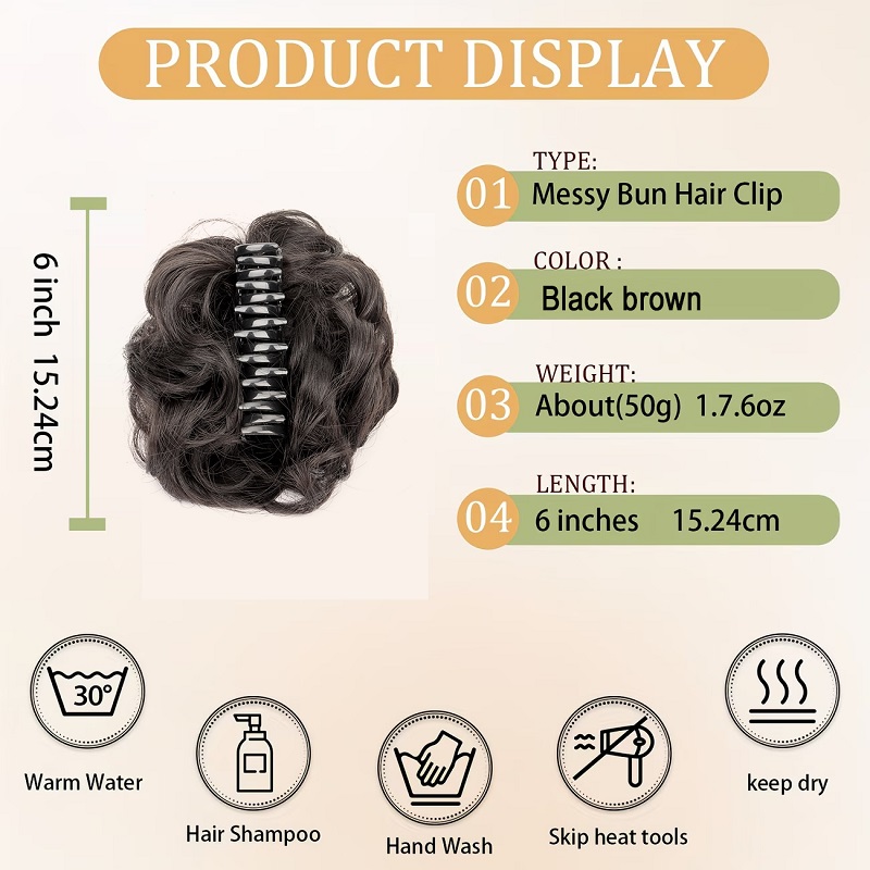 Jepit Rambut Sintetis Model Me - Claw Clip Messy Bun Hair Piece ulasan dan harga
