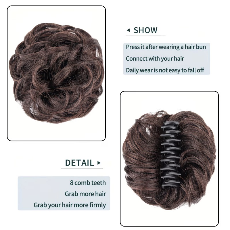 Jepit Rambut Sintetis Model Me - Claw Clip Messy Bun Hair Piece ulasan dan harga