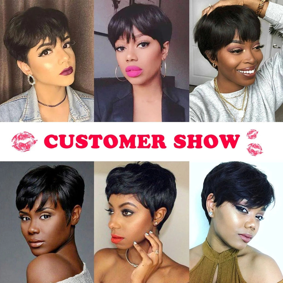 Wig rambut manusia pendek mode - Short Pixie Cut Wig Human Hair Cheap ulasan dan harga