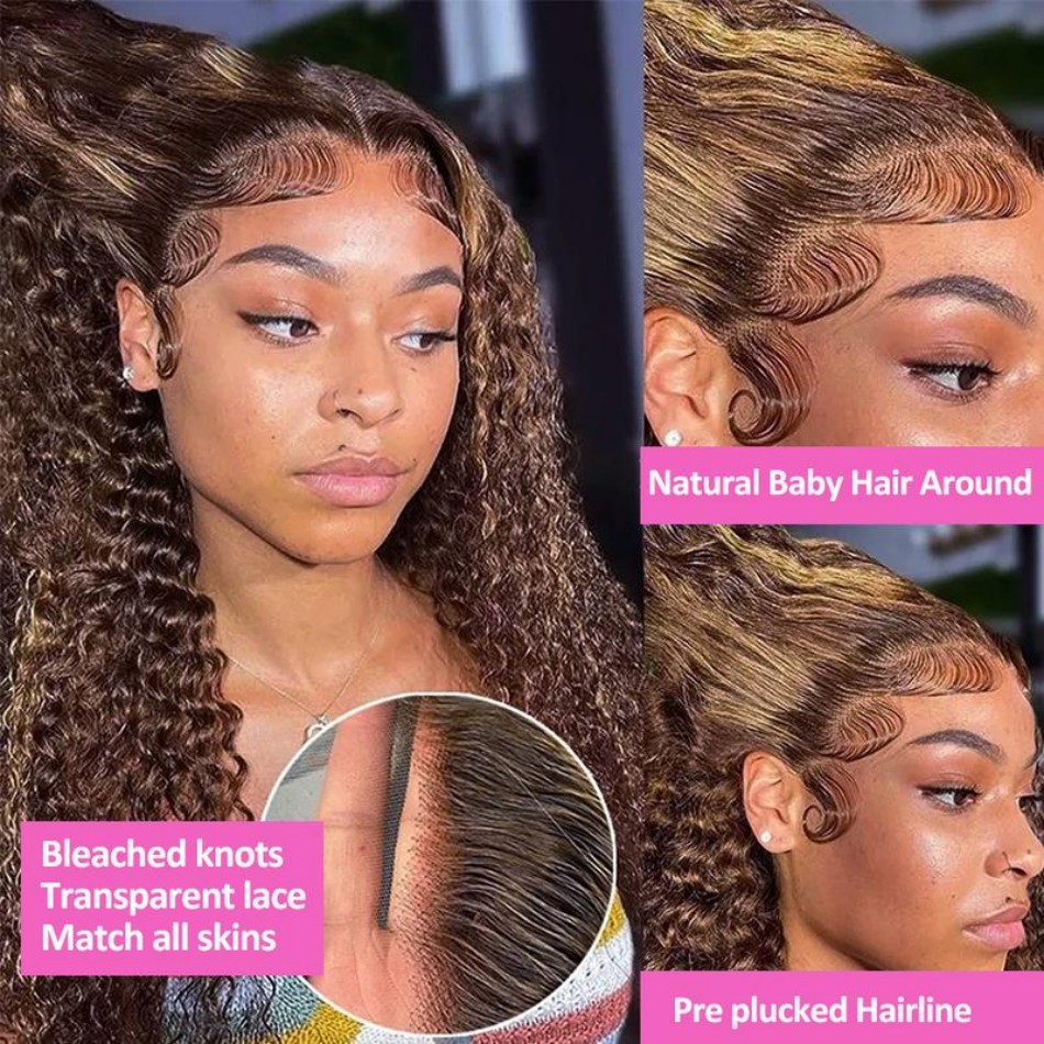 Wig Rambut Asli Highlight Ombr - Lace Front Wigs ulasan dan harga