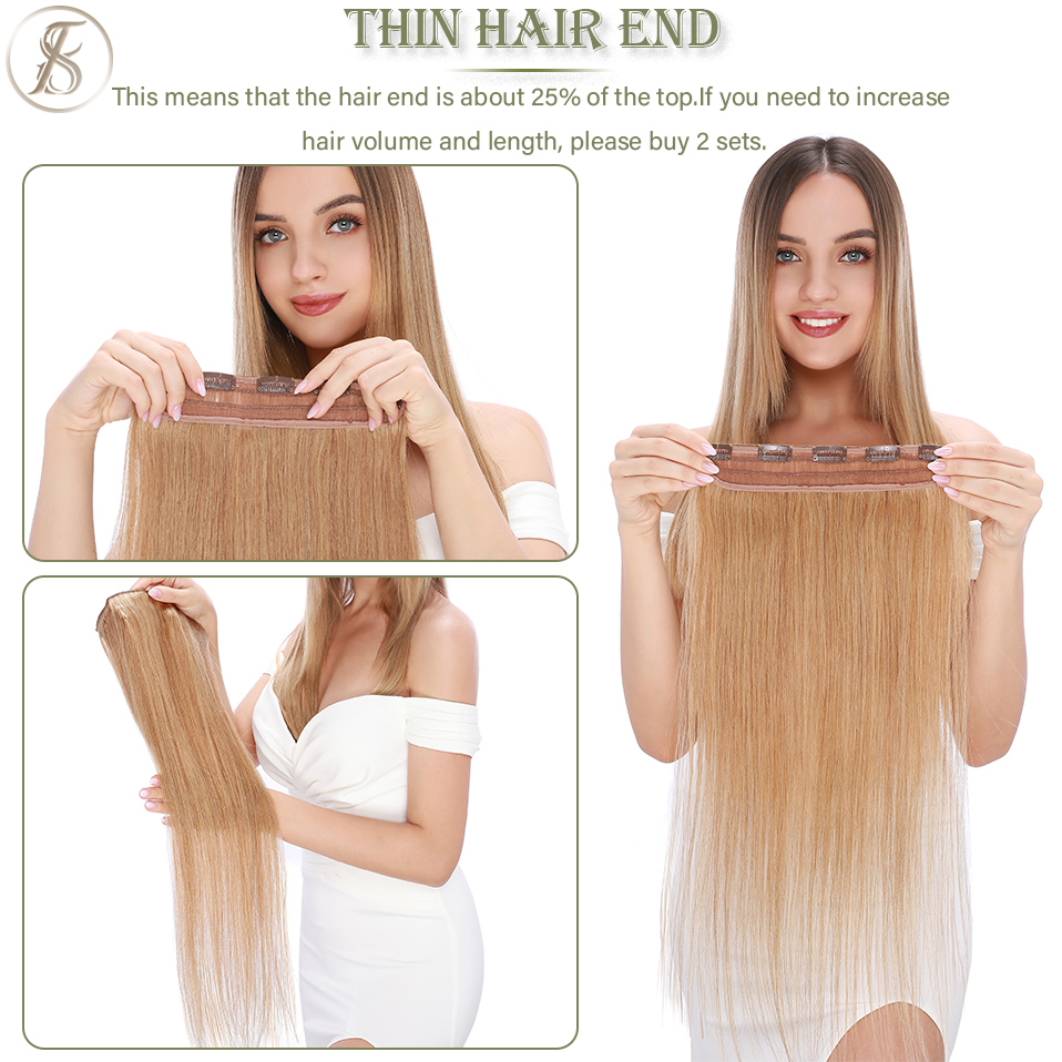TESS Klip Dalam Ekstensi Rambu - Seamless Clip In Hair Extensions Human Hair ulasan dan harga