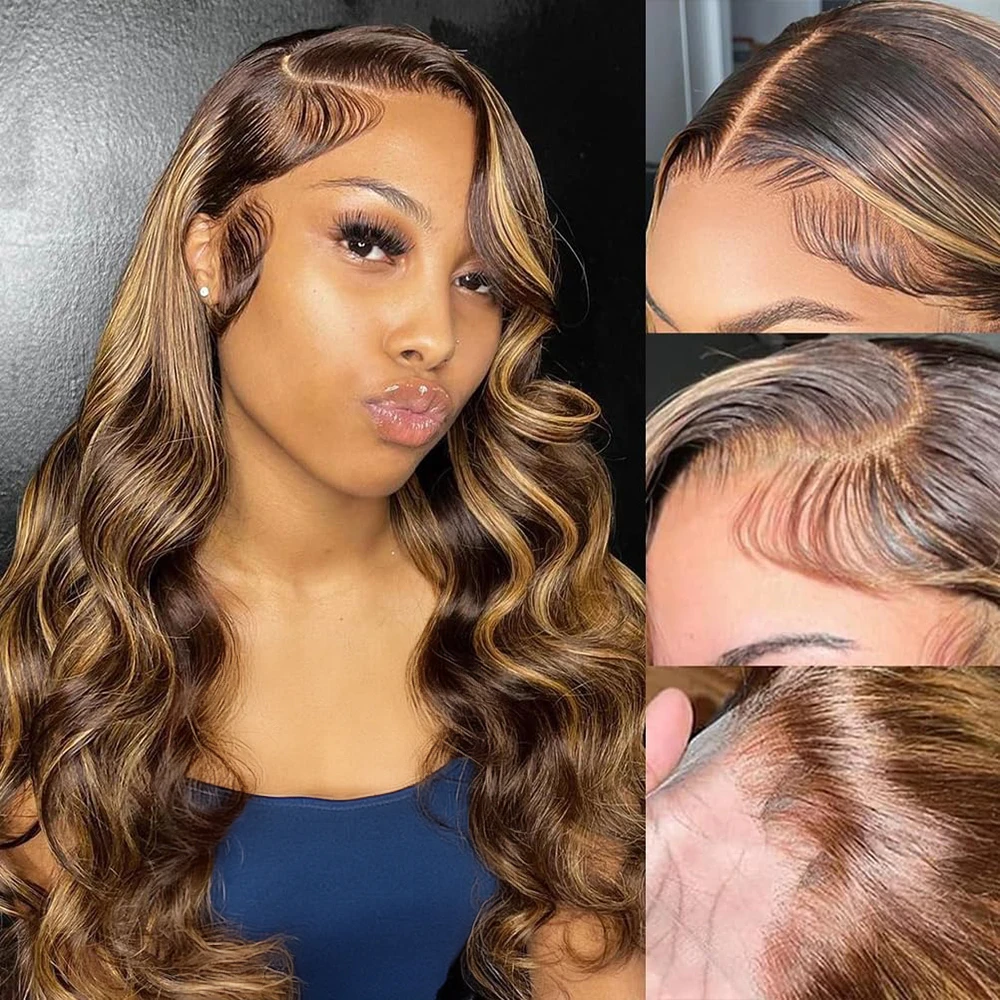 Wig Rambut Asli HD Highlight 4 - Human Hair Wigs ulasan dan harga