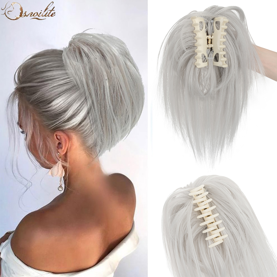 Snoilite klip cakar lurus sint - Claw Clip Messy Bun Hair Piece ulasan dan harga