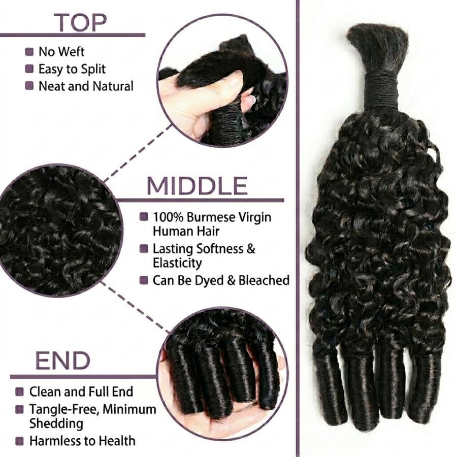 Rambut Manusia Untuk Kepang Bo - Water Wave Bulk Human Hair For Braiding ulasan dan harga