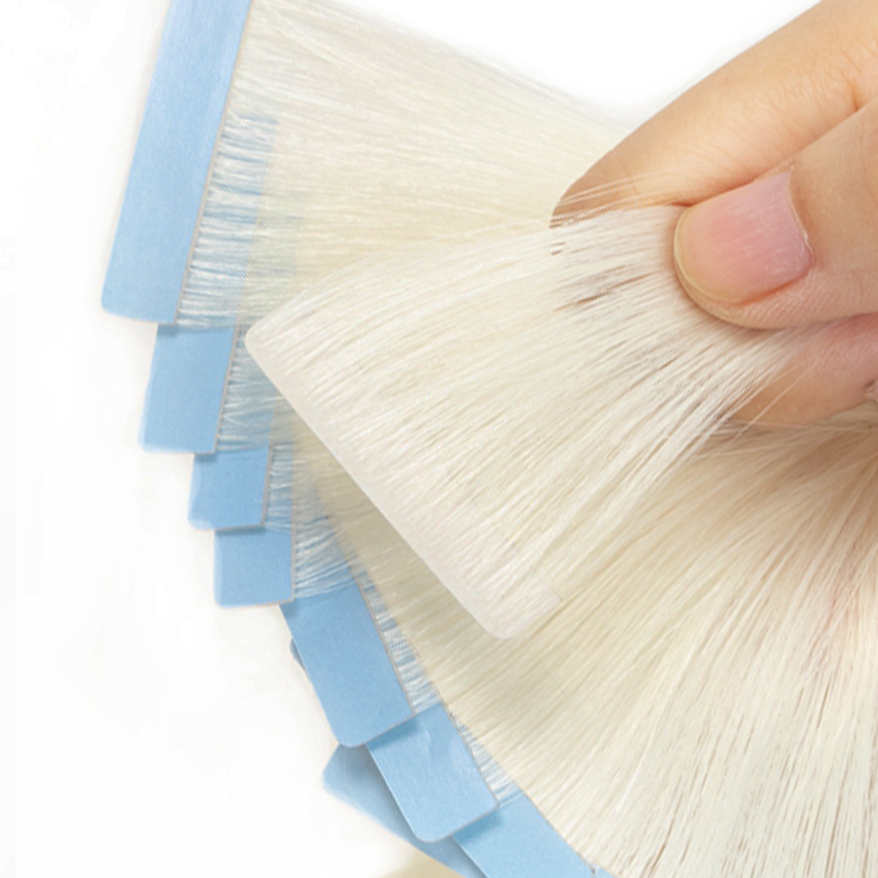 #60 pita tak terlihat pirang P - Invisible Tape In Extensions Real Hair ulasan dan harga