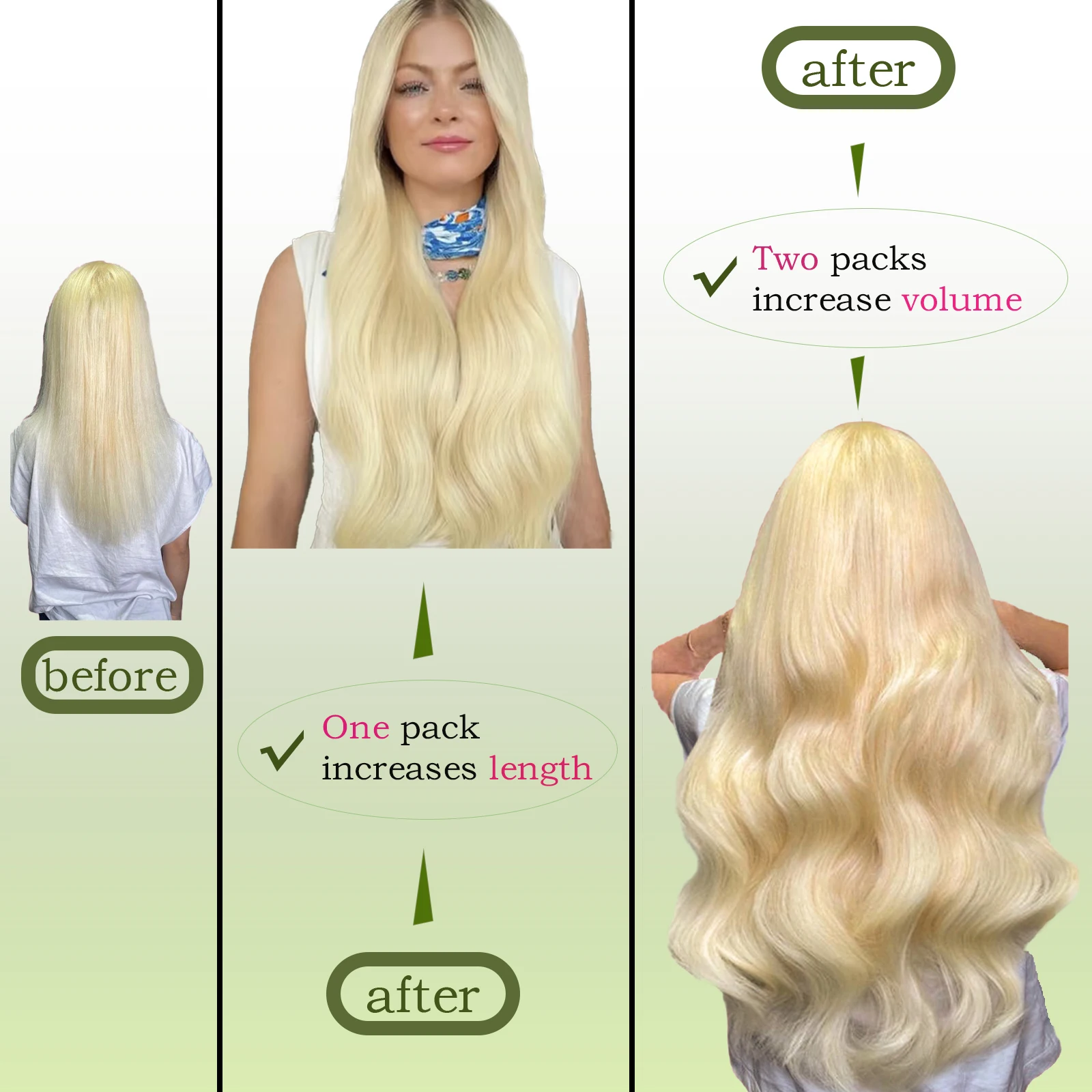 Ekstensi Rambut Clip-In PU Hit - Seamless Clip In Hair Extensions Human Hair ulasan dan harga