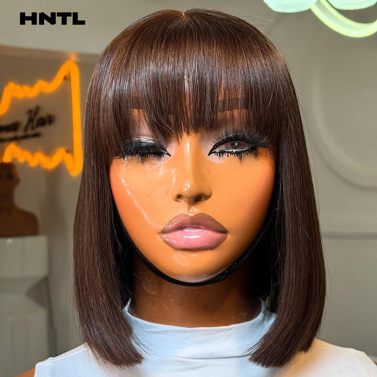 Wig Rambut Asli Tanpa Lem Wear - Pre Parted 13X4 Lace Front Bob Wig ulasan dan harga