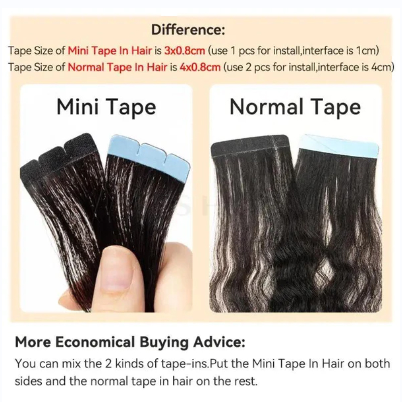 Plester Mini ekstensi rambut m - Invisible Tape In Extensions Real Hair ulasan dan harga