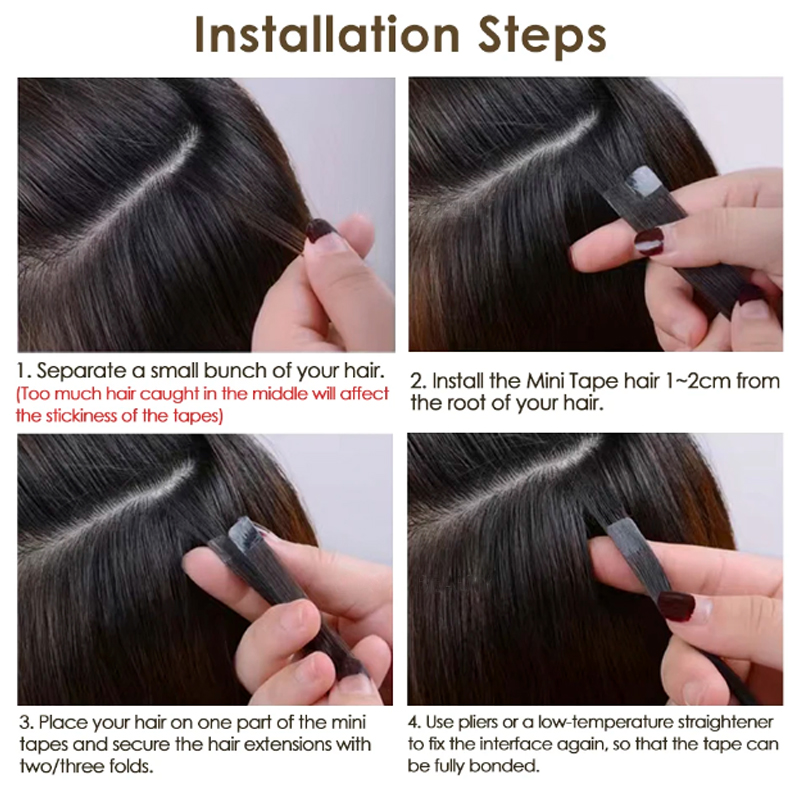 Plester Mini ekstensi rambut m - Invisible Tape In Extensions Real Hair ulasan dan harga