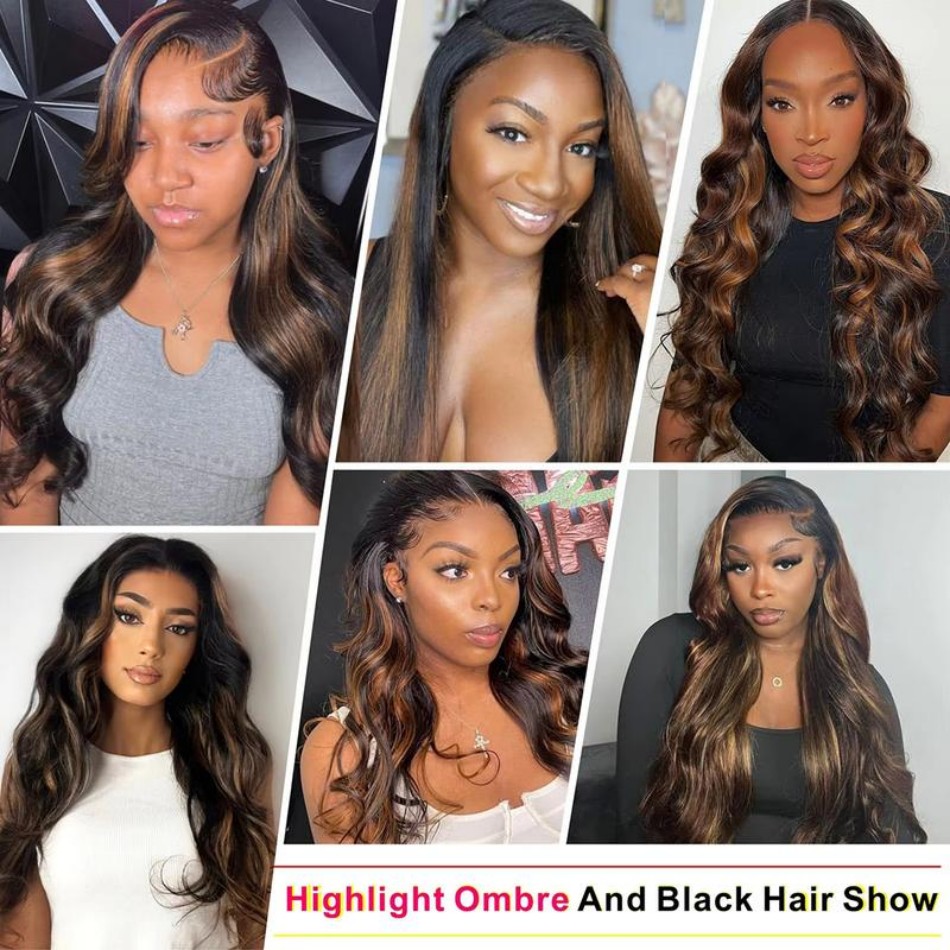 Wig Rambut Manusia Ombre Body  - Hd Lace Frontal Wig Human Hair Pre Plucked ulasan dan harga