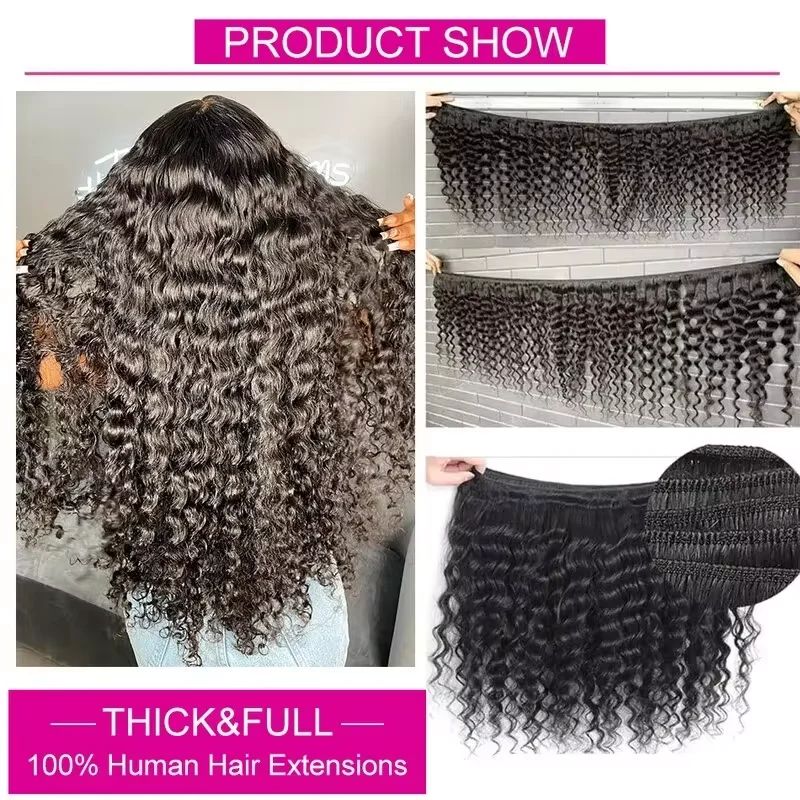 Rambut Manusia Virgin Brazil 1 - Deep Wave 3 Bundles With Closure ulasan dan harga