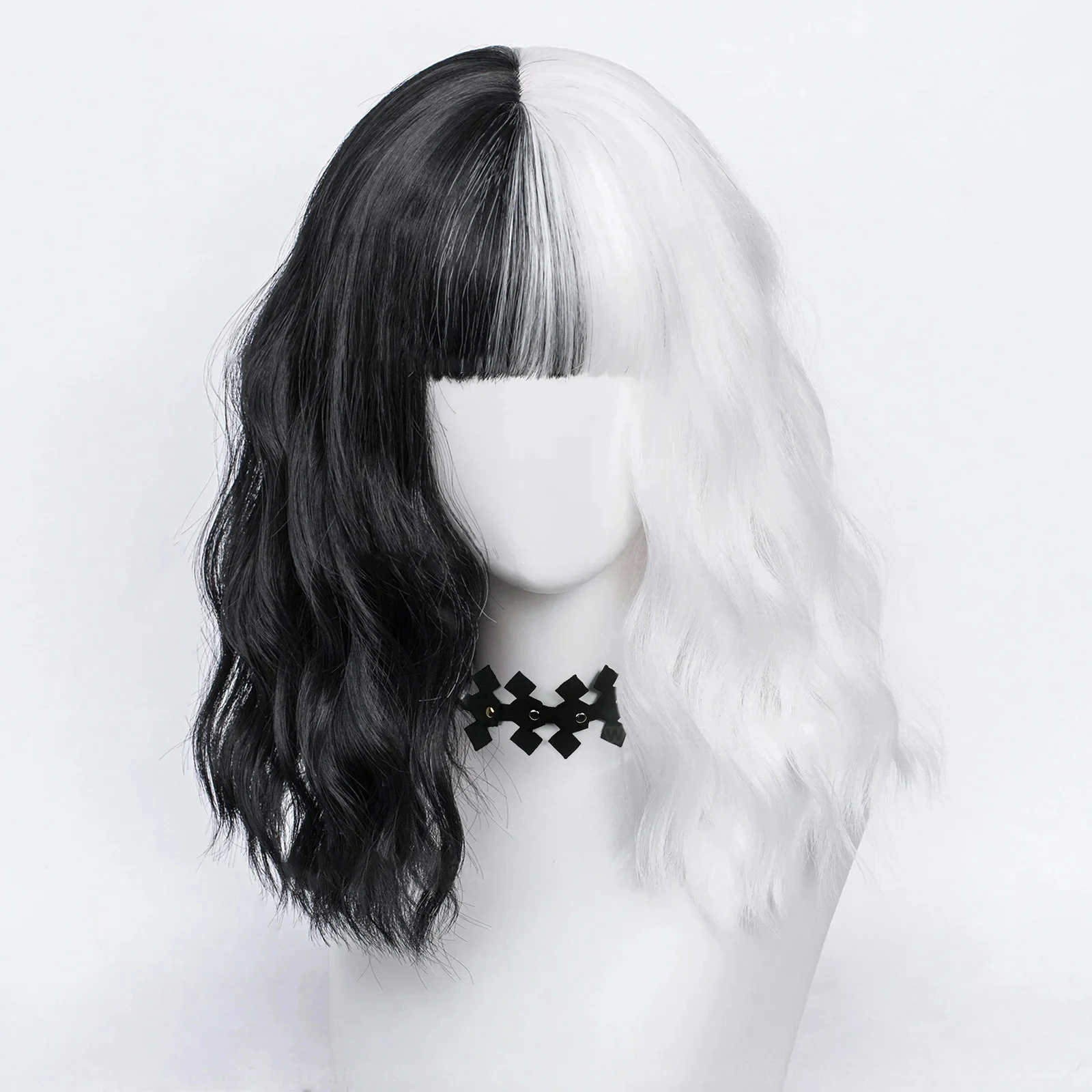 Wig Cosplay Anime Cruella de V - Synthetic Braided Wigs For Black Women ulasan dan harga