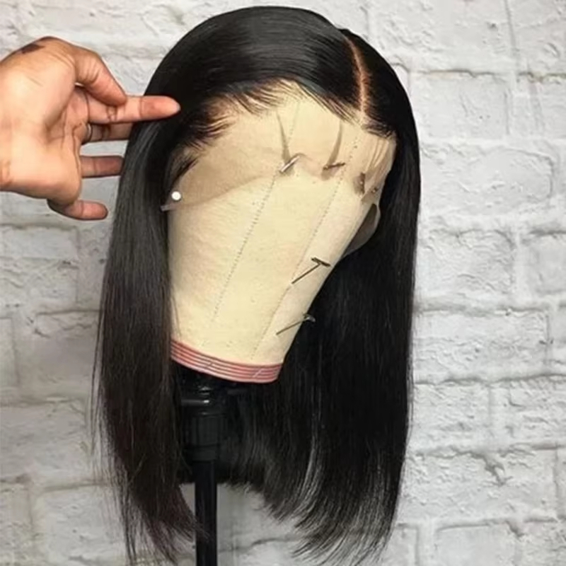 Rambut Pendek Bob Lurus Brasil - Pre Parted 13X4 Lace Front Bob Wig ulasan dan harga