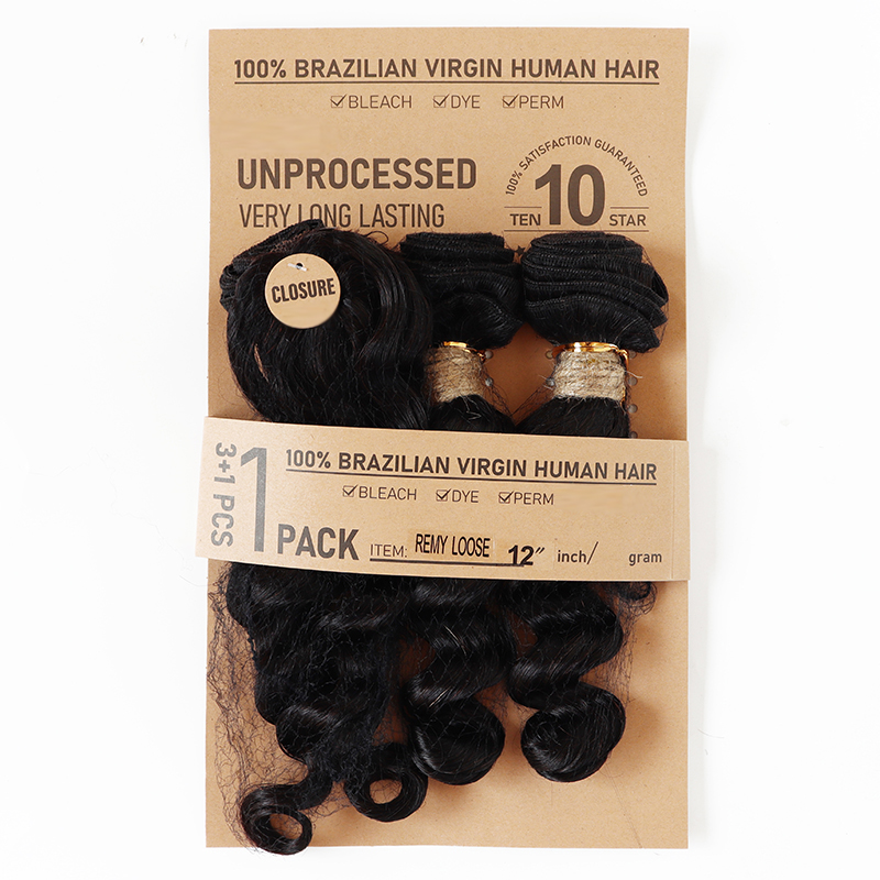 Rambut Manusia Deep Wave Body  - Deep Wave 3 Bundles With Closure ulasan dan harga