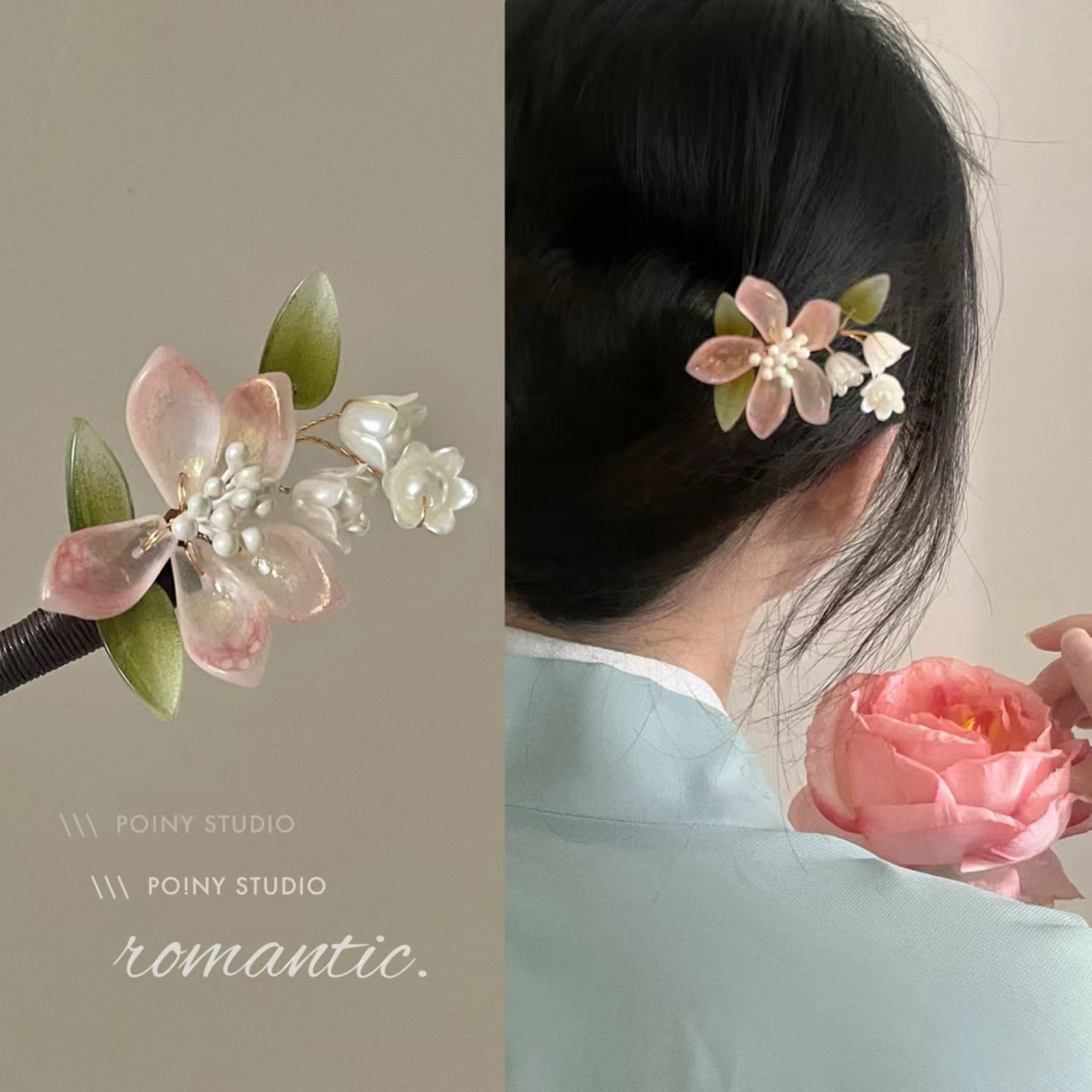 Jepit Rambut Rumbai Bunga Gaya - Hair Bundles ulasan dan harga