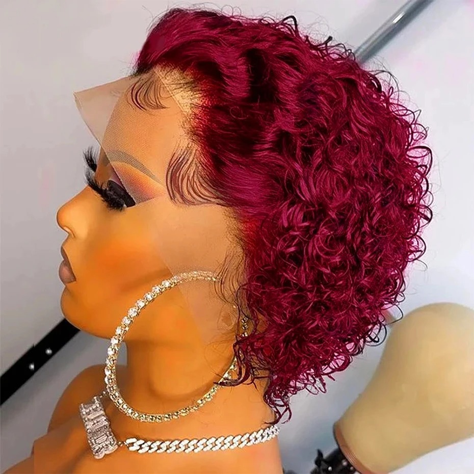 Wig Pixie Cut Warna 99J, Wig L - Short Pixie Cut Wig Human Hair Cheap ulasan dan harga