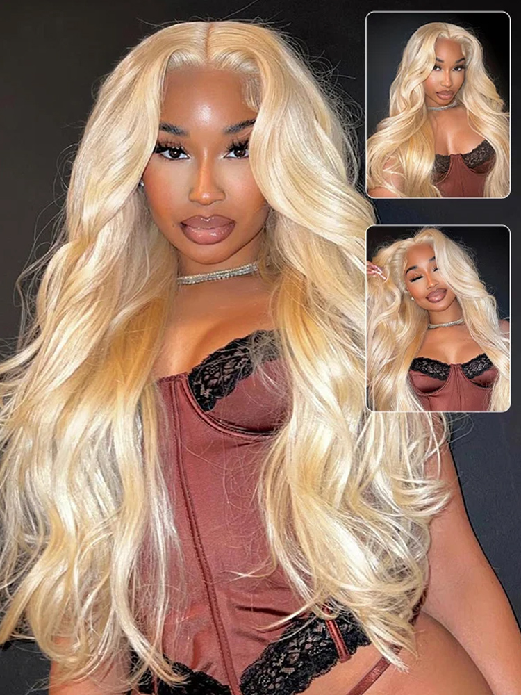 613 Wig Rambut Manusia Warna P - 613 Blonde Body Wave Lace Front Wig ulasan dan harga