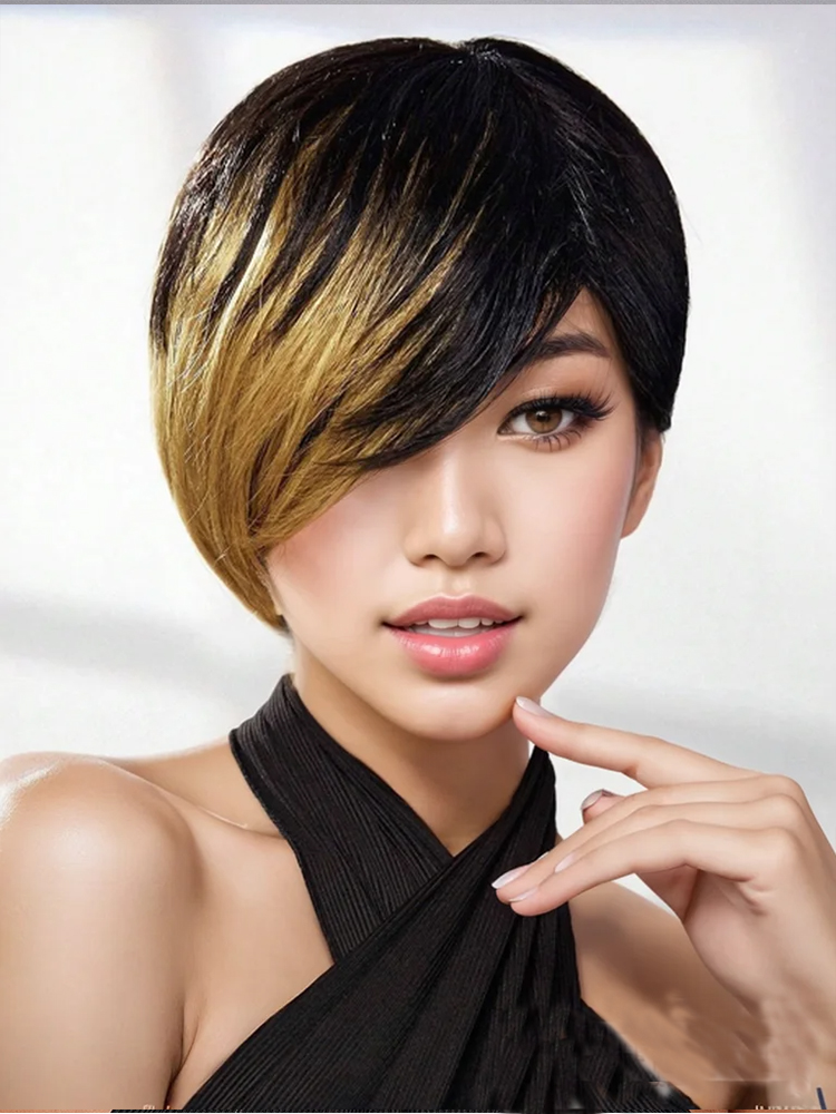 Wig Pixie Cut pendek, Wig ramb - Short Pixie Cut Wig Human Hair Cheap ulasan dan harga