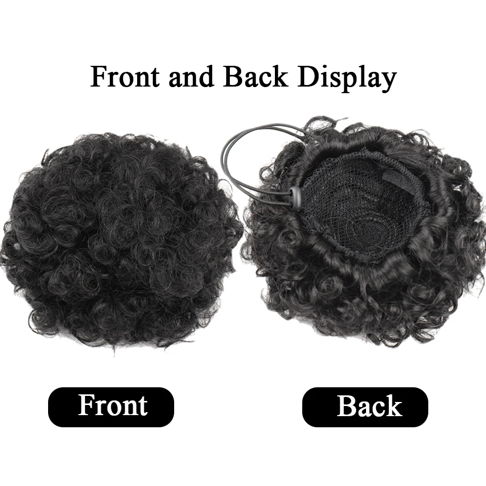 Ekstensi Rambut Afro Puff Draw - Drawstring Afro Curly Puff Ponytail ulasan dan harga