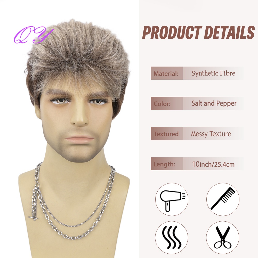 Wig Sintetis Pendek Cokelat Fl - Synthetic Wigs ulasan dan harga