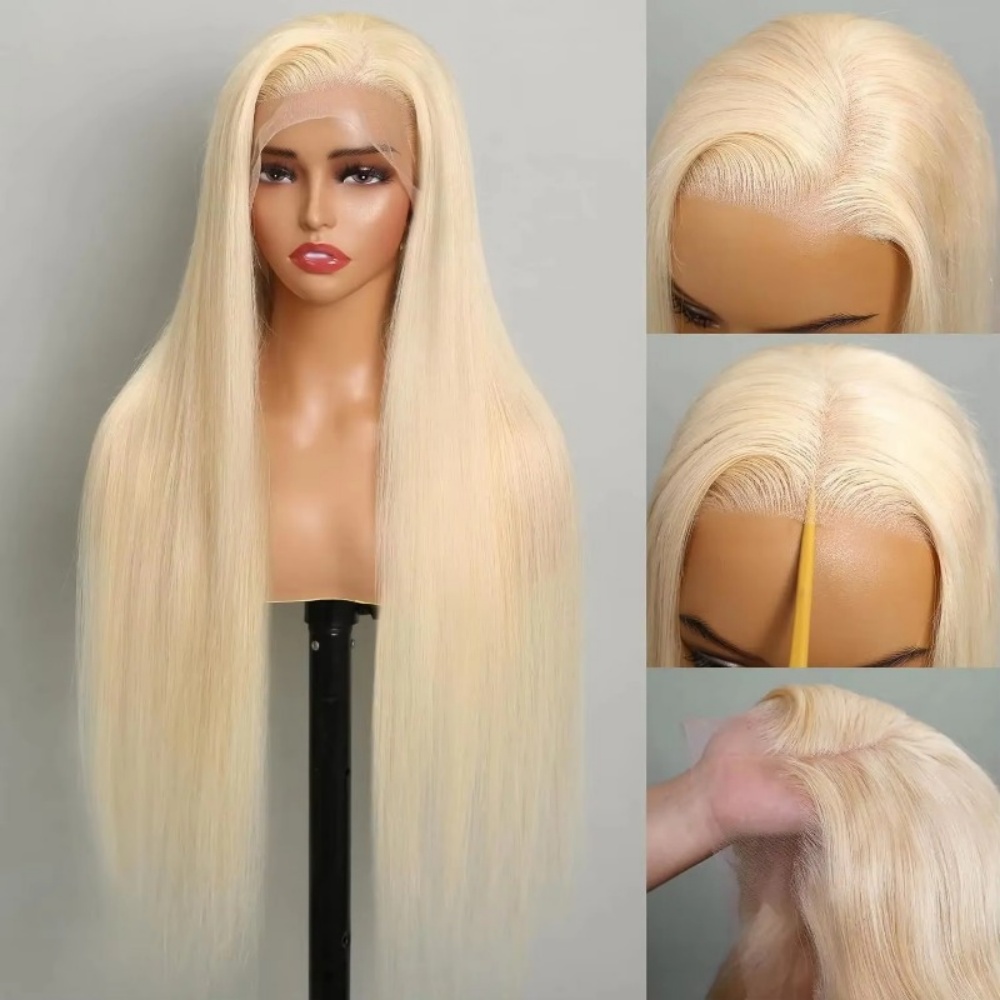 Wig Rambut Manusia Pirang 613  - Hd Lace Frontal Wig Human Hair Pre Plucked ulasan dan harga