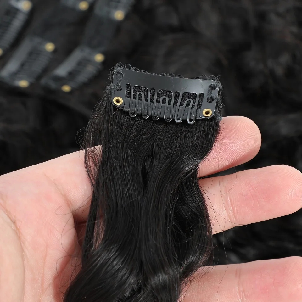 Ekstensi Rambut Clip-in Water  - Seamless Clip In Hair Extensions Human Hair ulasan dan harga