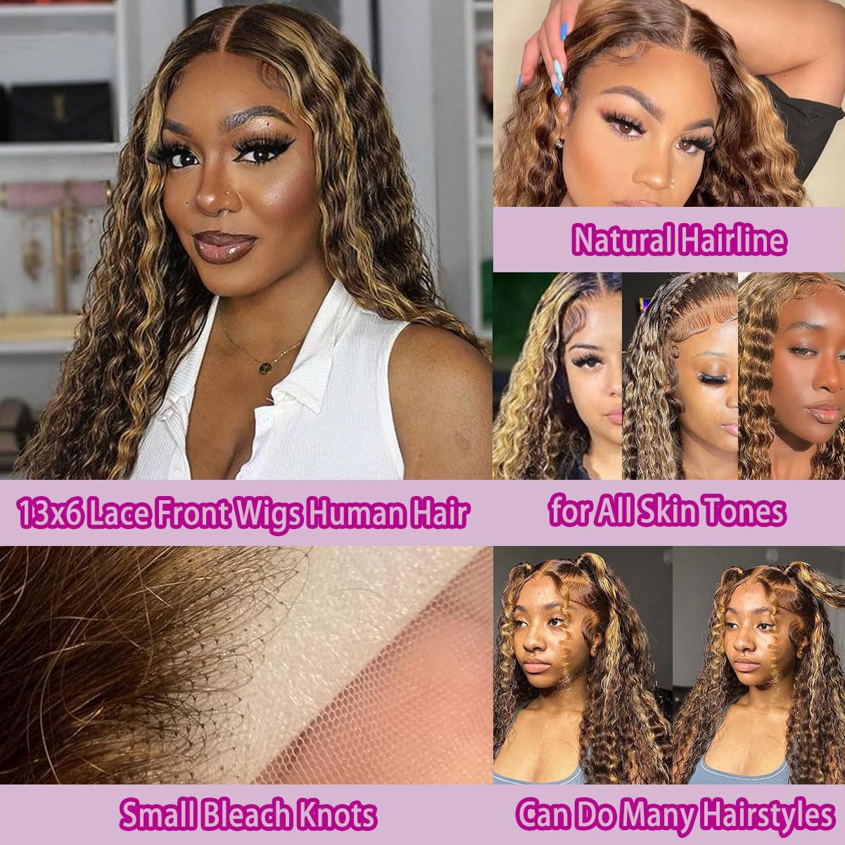Wig Rambut Keriting Deep Wave  - Lace Front Wigs ulasan dan harga