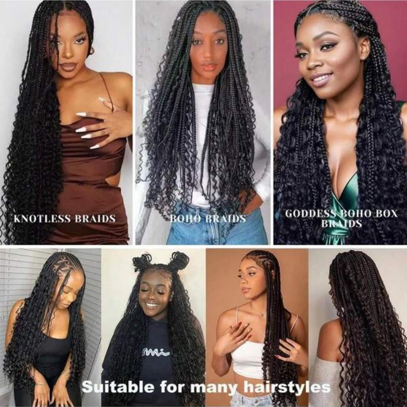 2 Bundel Ekstensi Rambut Manus - Water Wave Bulk Human Hair For Braiding ulasan dan harga