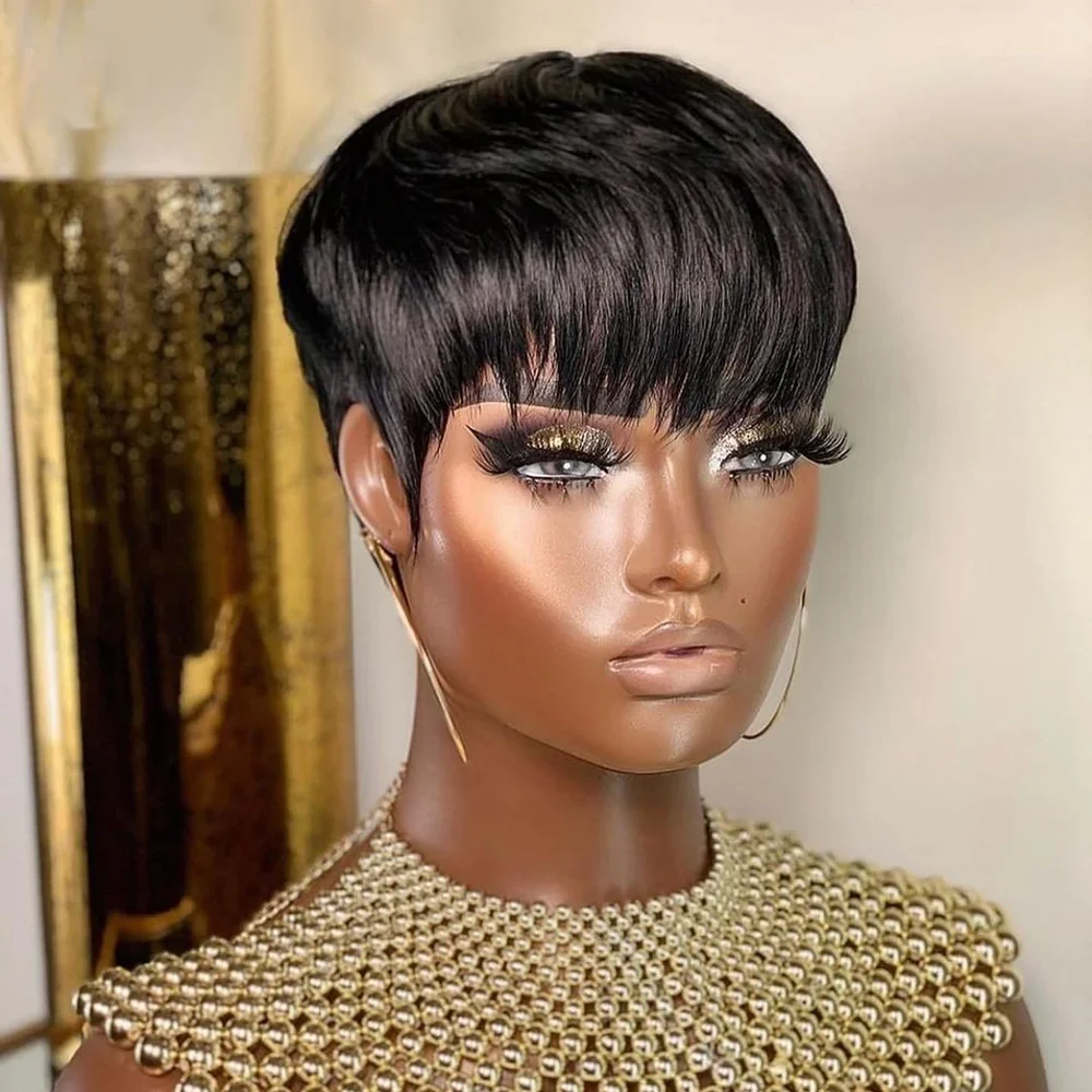 Wig Rambut Manusia Pendek Poto - Short Pixie Cut Wig Human Hair Cheap ulasan dan harga