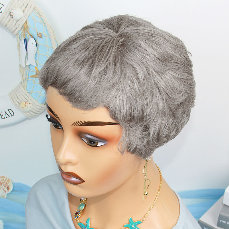 Wig Rambut Manusia Lurus Pende - Short Pixie Cut Wig Human Hair Cheap ulasan dan harga