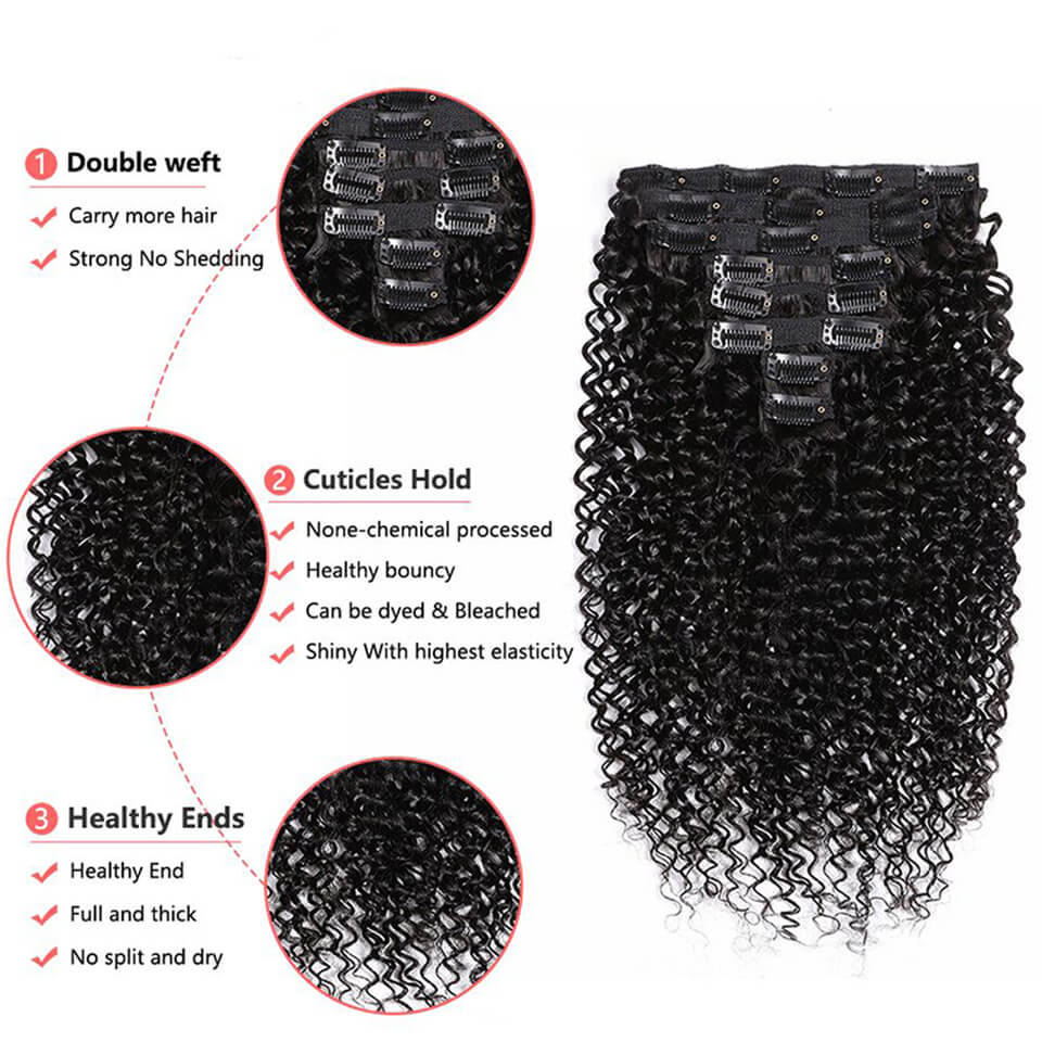 Ekstensi Rambut Manusia Keriti - Seamless Clip In Hair Extensions Human Hair ulasan dan harga