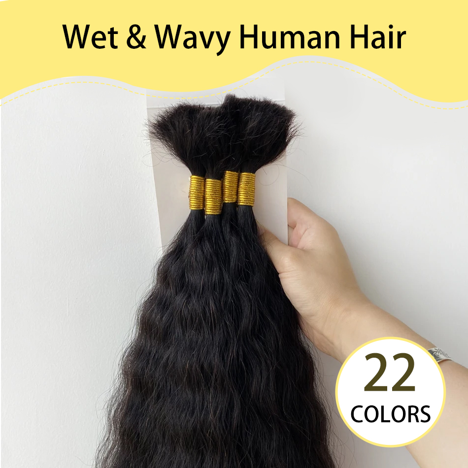 Yelo Rambut Kepang Manusia Bas - Water Wave Bulk Human Hair For Braiding ulasan dan harga